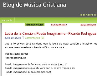 Enlace: Blog de Música Cristiana