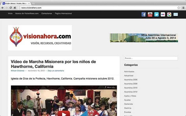 Nuevo diseño de VisionAhora.com